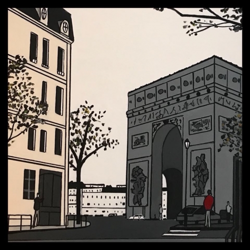 Arc de Triomphe, paris en peinture, champs elysee,art, montillo, Pierre MONTILLO, montillo peintre, 